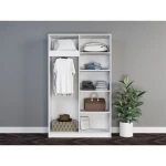 White * black wardrobe, size 120 * 220 cm-mkn029