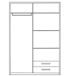 دولاب ابيض شيك مقاس 120*220سم  -mkn09